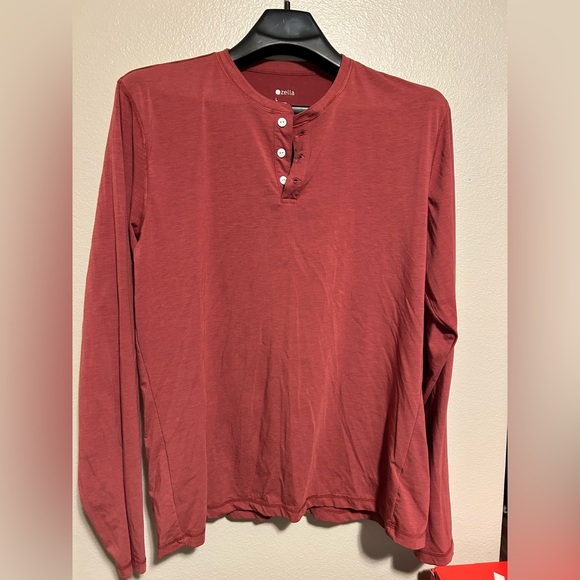 Zella Long Sleeve Soft Henley shirt w/ 3/4 buttons- size l - Picture 1 of 10